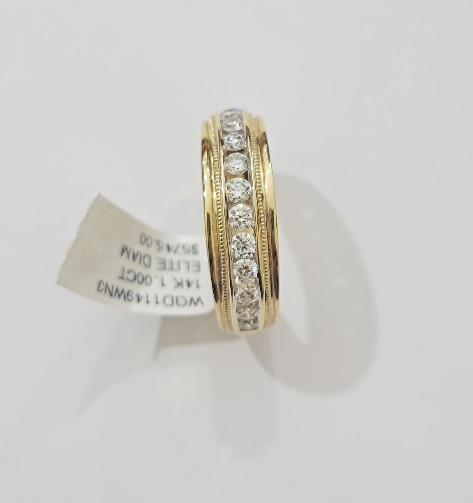 Solid 14k Yellow Gold Diamond Ring Men's Band 1CT Wedding Engagement Ring REAL - GoldenlinQ